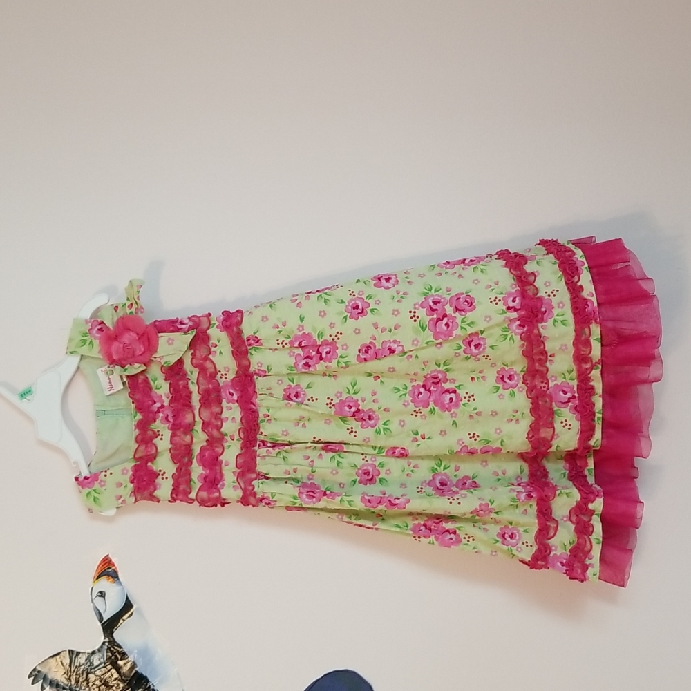 Pink n Green Dress